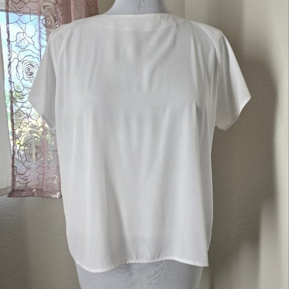 White Blouse Keyhole Back